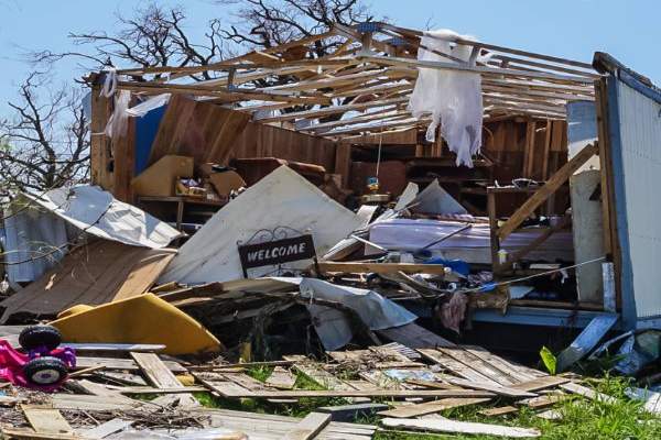 A home destroyed by the powerful Hurricane Harvey on the Texas Coast